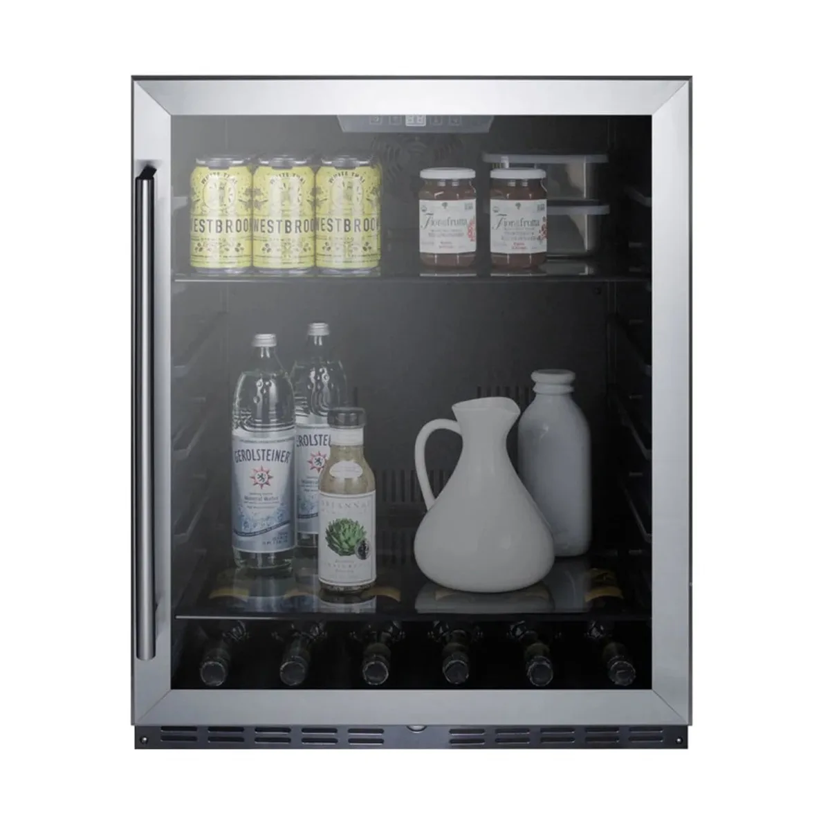 Summit AL57GCSS 24" Built-in Undercounter Glass Door Refrigerator in Stainless Steel, ADA compliant, 5 cu. ft.