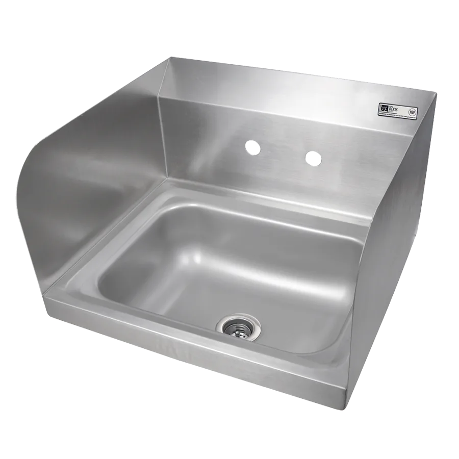 John Boos PBHS-W-1410-8OC-SSLR 14" Wall Mounted Hand Sink without Faucet-w/3 Splashes-Splash Holes