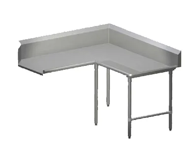 John Boos CDT4-K6048SBK-R Clean "L" Shaped Dishtable w/ Island Design, Right, 10" Backsplash