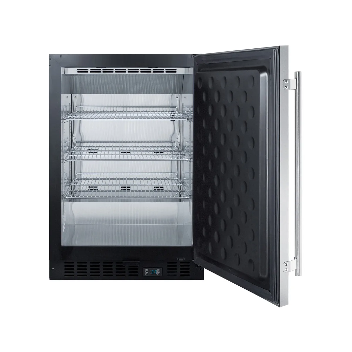 Summit SCR610BLSD 24" Stainless Steel Door Undercounter Refrigerator in Black, 5 cu. ft.