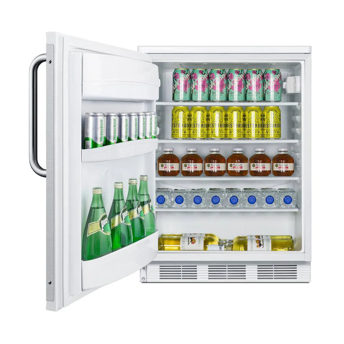 Summit FF6W7BZLHD One Section Reach-In Refrigerator in White, Left Hinged Door, 5.5 cu. ft.