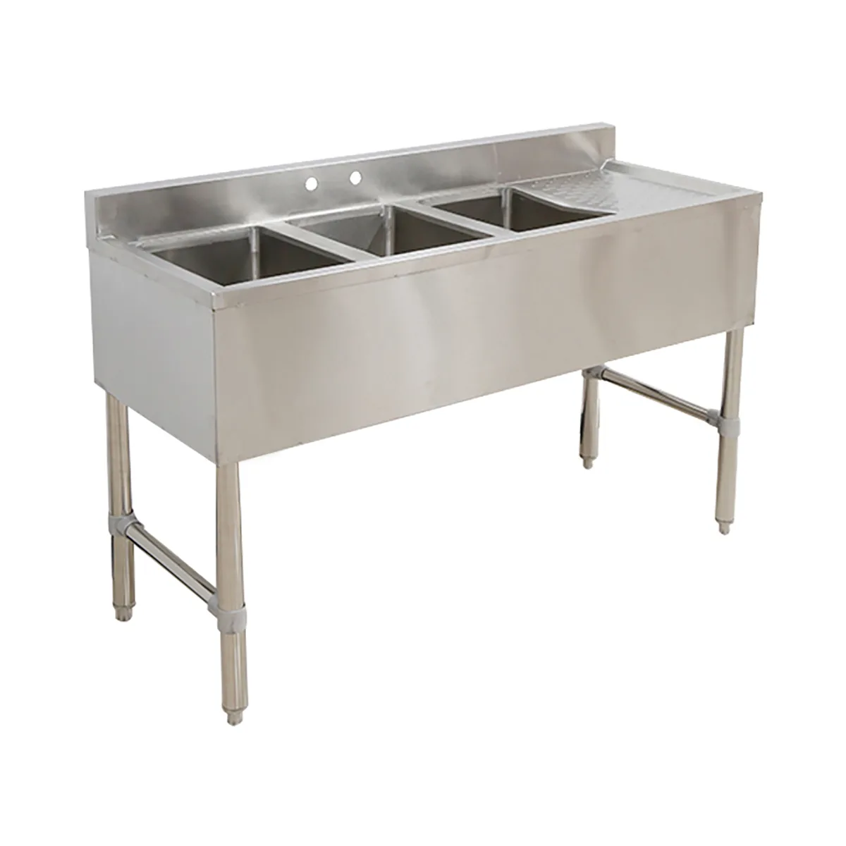 Klinger's Trading BAR3DR 49" Underbar Sink Units, 3 Compartment with Right Drainboard