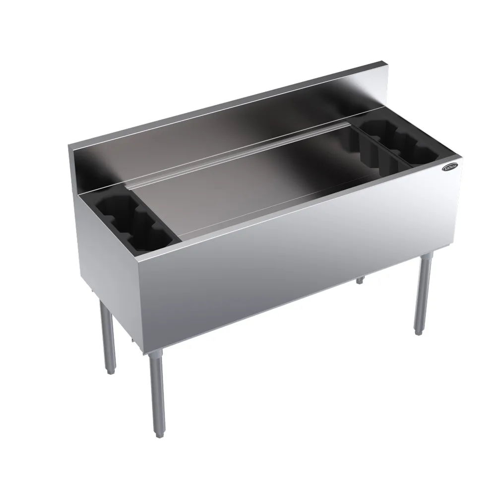 Krowne KR19-48DP-10 48" Underbar Ice Bin/Cocktail Unit w/ 178 lbs. Ice, 10-Circuit Cold Plate