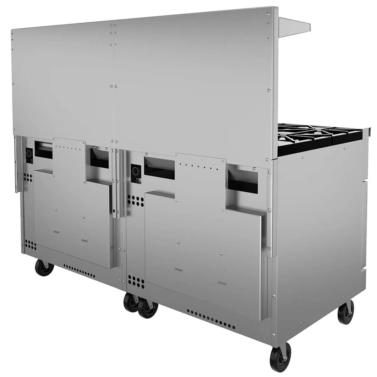 Vulcan 72RS-6B36GT 72" Gas Restaurant Range w/ (6) Open Burners, 36" Griddle Right w/ Thermostatic, (1) Standard Oven, (1) Refrigerated / Freezer, 275.000 BTU 
