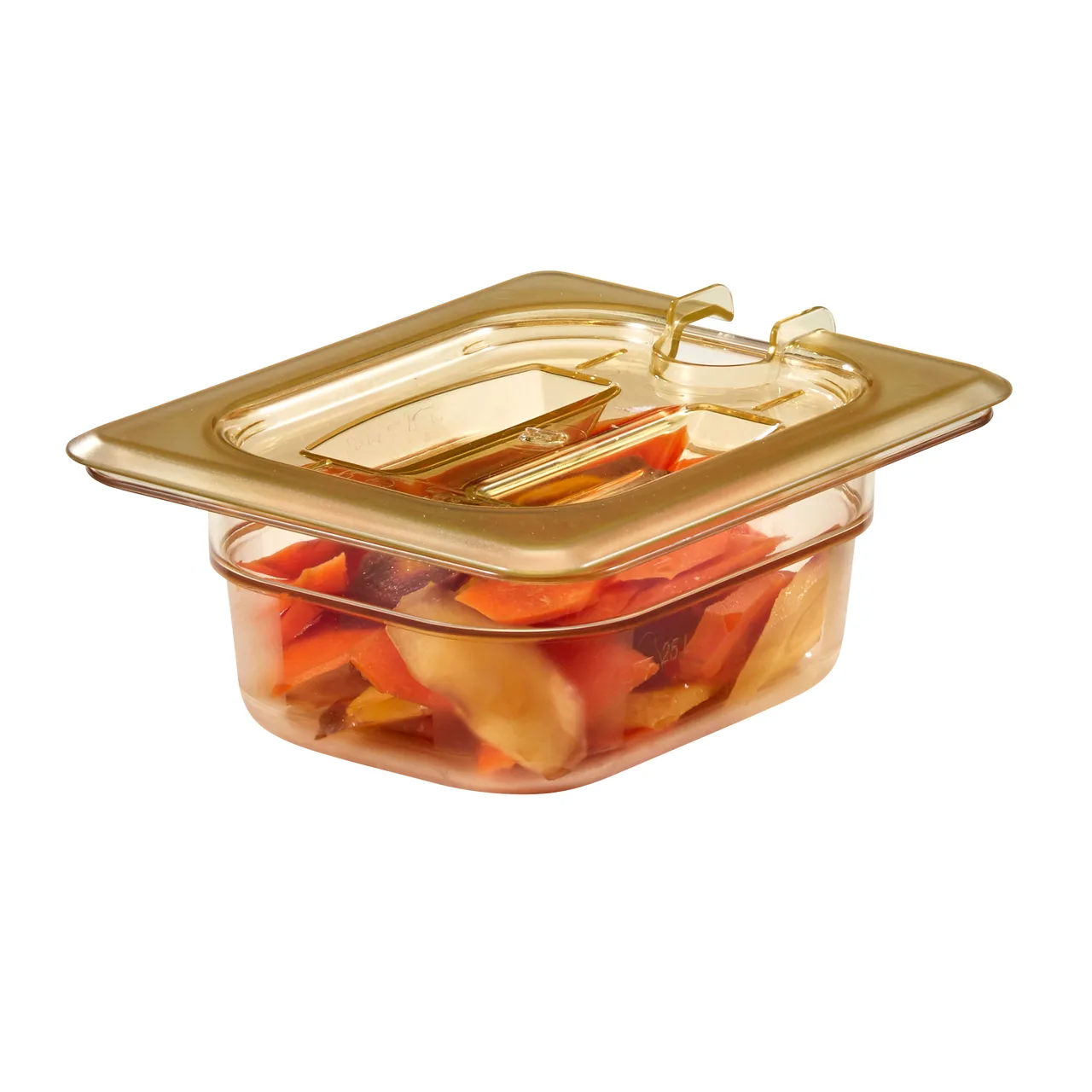 Cambro 80HPCHN150 H‑Pan Cover – 1/8 Amber Lid Handle, Spoon‑Notched, -40°F to 300°F, NSF