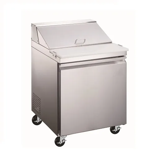 Omcan USA 59045 28 1-Section Refrigerated Pizza Prep Table w/ 1 Door, (6) 1/6 Pans