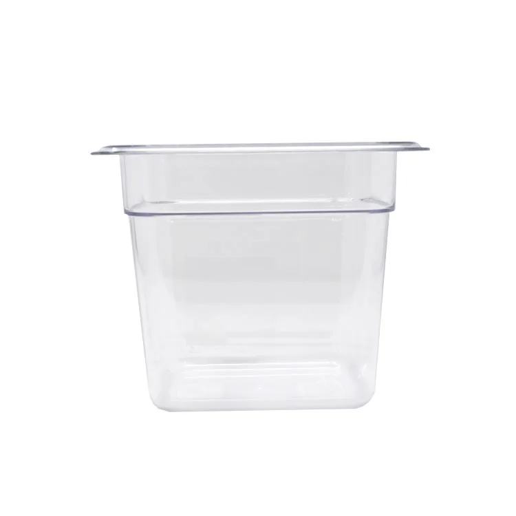 Omcan USA 80048 Food Pan - 1/6 Size, 6-15/96" x 6-3/8" x 5-7/8" Deep, Clear Polycarbonate NSF
