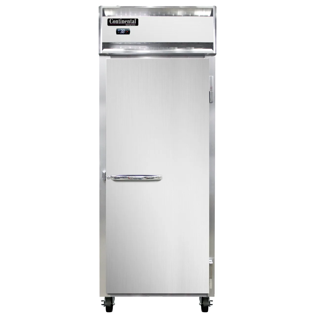 Continental Refrigerator 1RENSSPT 29" 1-Section Pass-Thru Refrigerator w/ 2 Solid Doors, All Stainless Steel, 22 cu. ft.