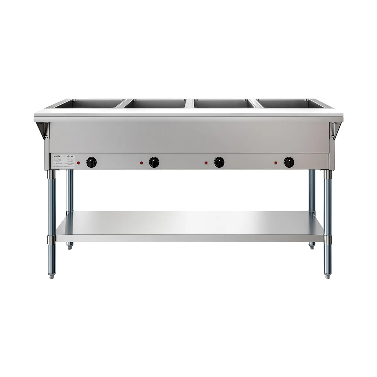 Koolmore KM-OWS-4 58" Electric Steam Table with Undershelf, (4) Open Wells