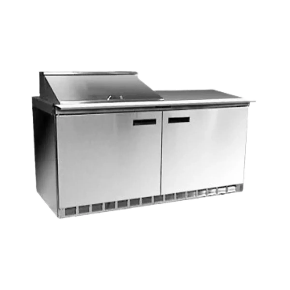 Delfield 4464NP-8 64" 2-Door Sandwich and Salad Prep Table, 8 Pans, Stainless Steel