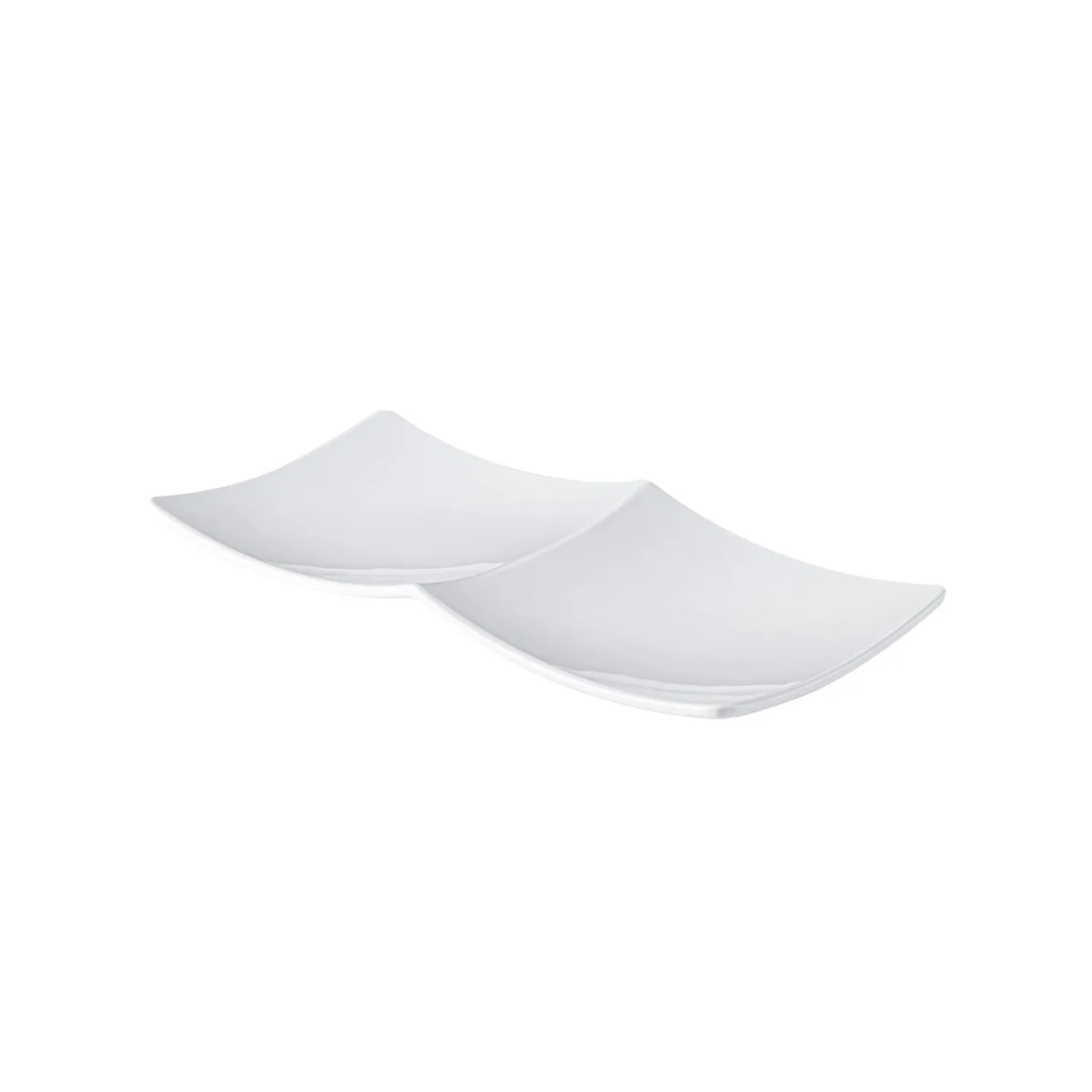 CAC China XFP2-12-W China Rectangular Platter 11-1/2"W x 5-3/4"D x 1-1/8"H, 2 Compartment - Dozen