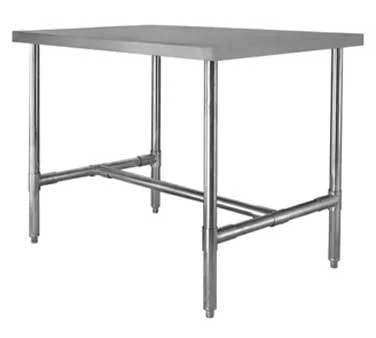 Klinger's Trading HST1860 60" Open Base Work Table with Side & Center Crossrails, 18 Gauge Flat Top