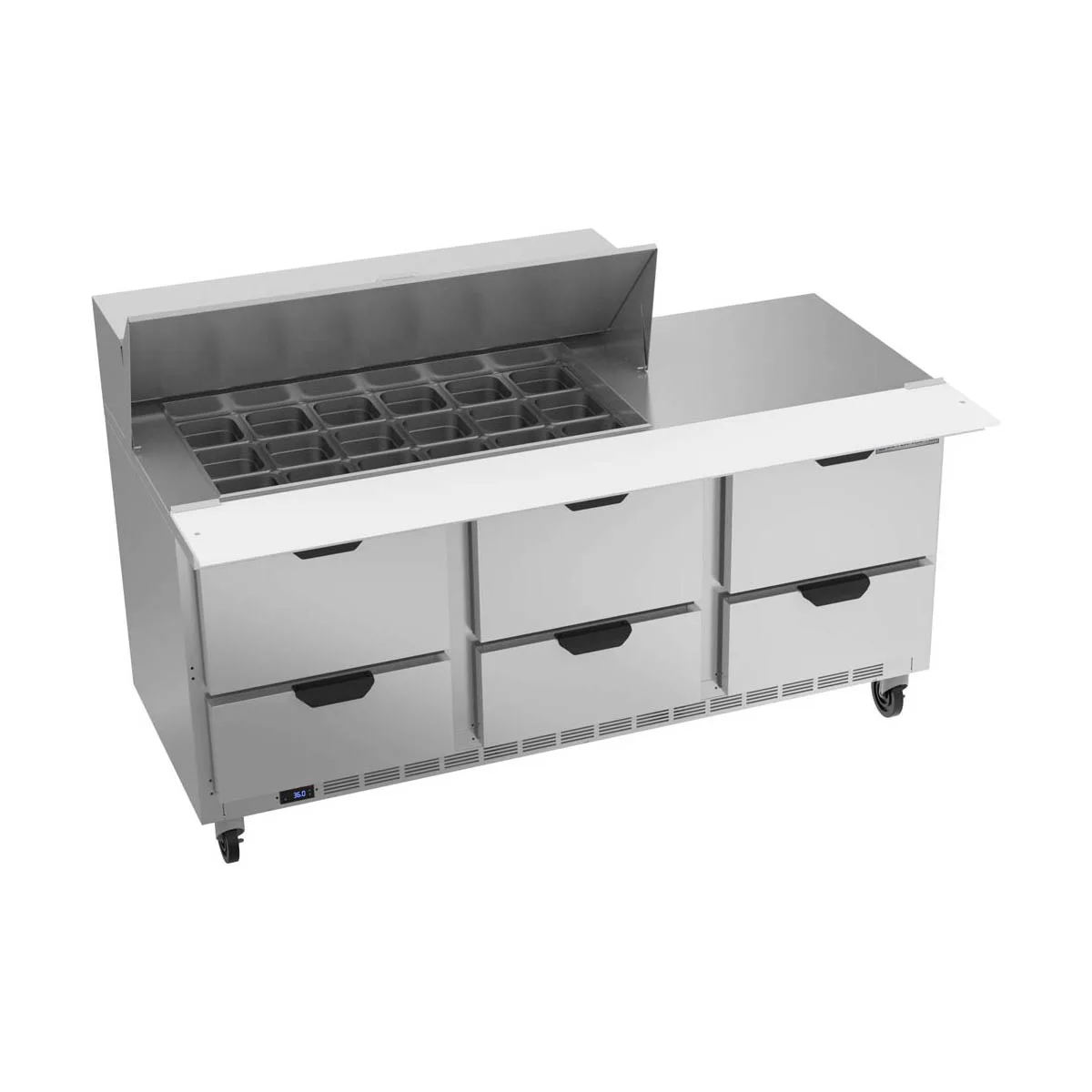 Beverage Air SPED72HC-18M-6 72" Mega Top Sandwich/Salad Prep Table w/ 6 Drawers, 18 Pans