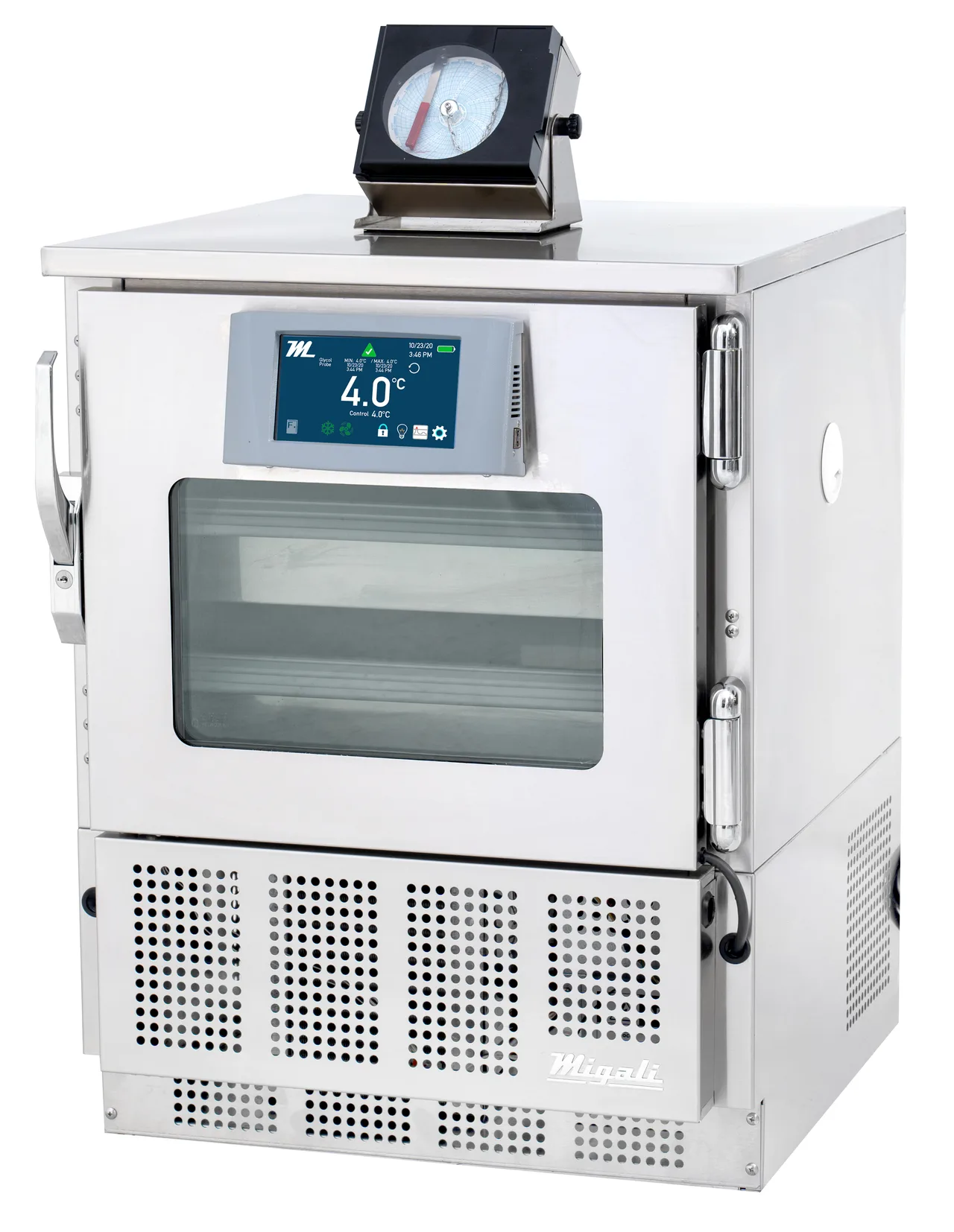 Migali EVOX-U1RG-C 24" Glass Door Refrigerator, 4.2 cu ft, Stainless Steel, Hinged, Bottom Compressor