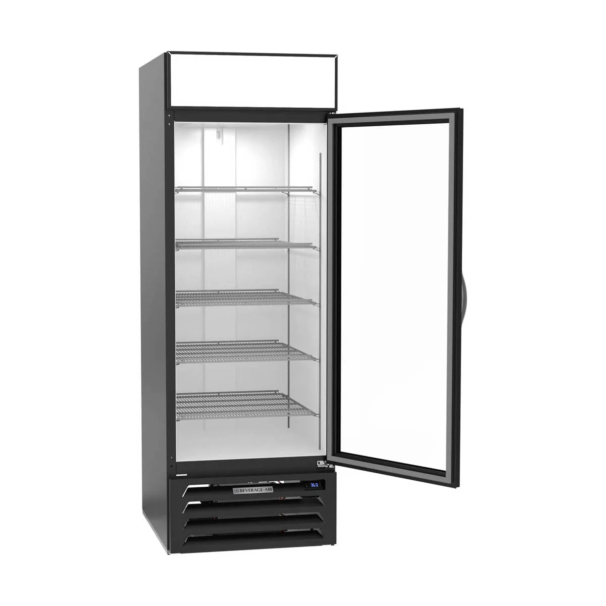 Beverage Air MMR23HC-1-B 27" One Glass Door Merchandiser Refrigerator in Black, 23 cu. ft.