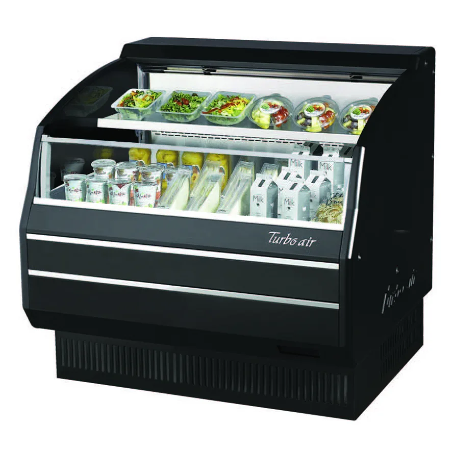 Turbo Air TOM-40LB-SP(-A)-N 39" Horizontal Open Air Merhandiser in Black, Self-Contained, 1 Shelf