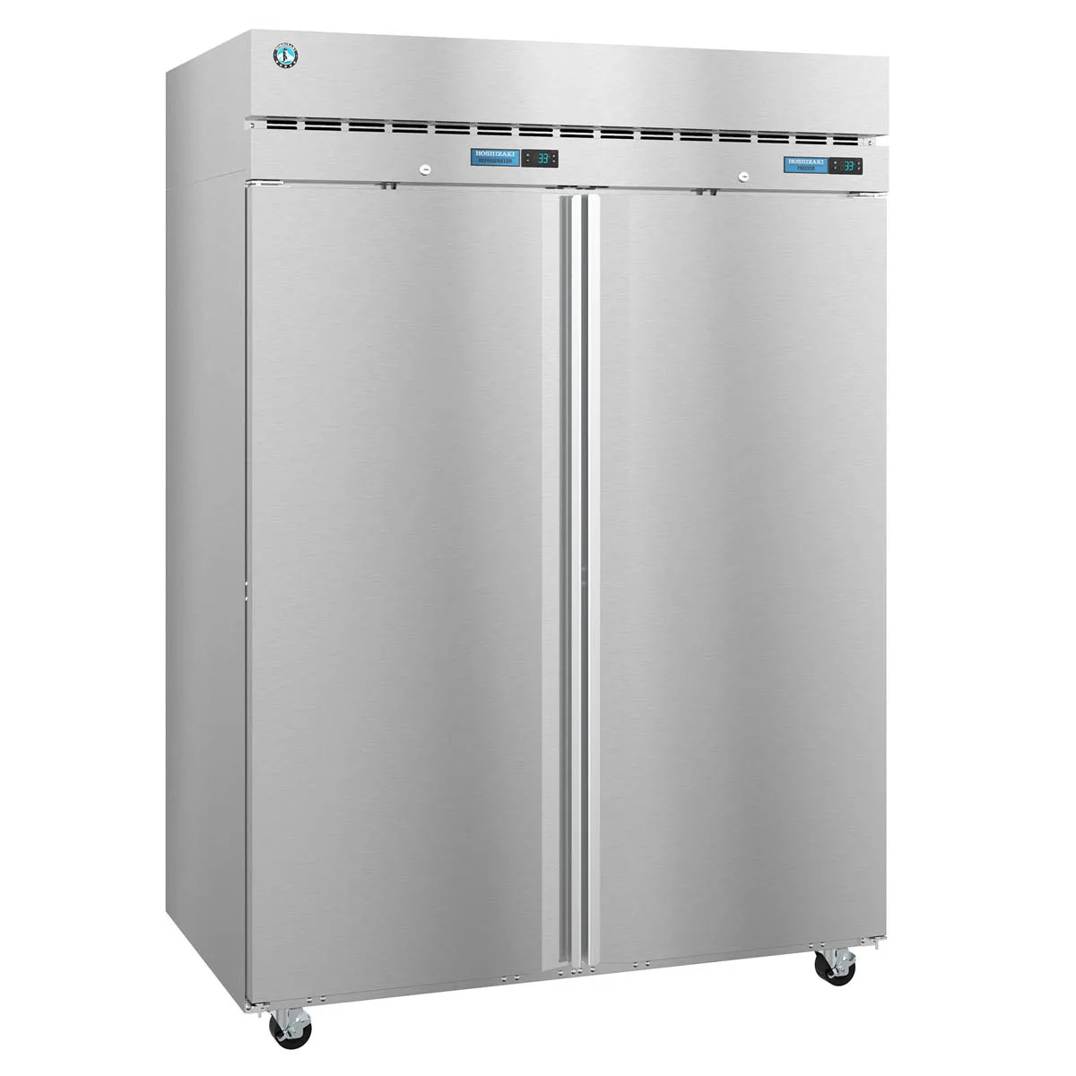 Hoshizaki DT2A-FS 55" 2-Section Reach-In Refrigerator Freezer Combo w/ 2 Solid Doors, Steelheart Series