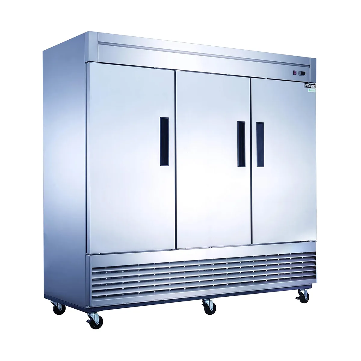 Dukers Appliance Co D83F 82" 3-Solid Door Reach-In Freezer, Bottom Mounted, 64.80 cu. ft.