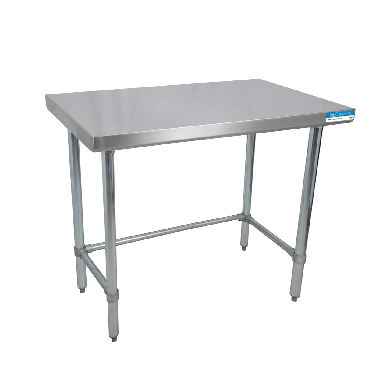BK Resources CVTOB-3636 36" Open Base Work Table with Side & Rear Crossrails, 16 Gauge Flat Top