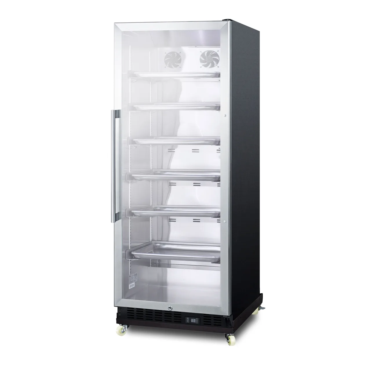 Summit SCR1156RI Beverage Center with Right Hinged Glass Door, Black Exterior, 11 cu.ft