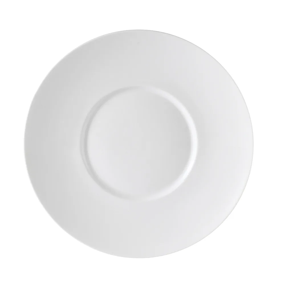 CAC China PS-16 - Champagne Plate, 10" Dia x 1-1/8" H, Rim, Porcelain, Dishwasher Safe - Dozen