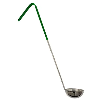 Omcan USA 80764 - 4 Oz One-Piece Stainless Steel Ladle with Green Handle, 2-5 Oz
