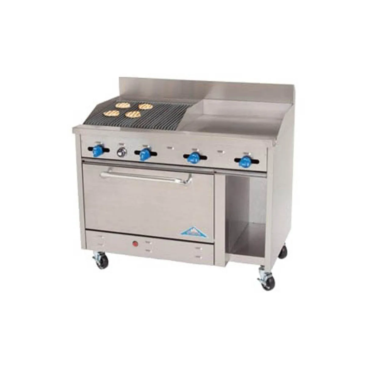 Comstock-Castle F3430-30-1.5RB 48" Gas Restaurant Range w/ 30" Griddle, 18" Charbroiler, (1) Standard Oven, (1) Cabinet Base, 142.000 BTU