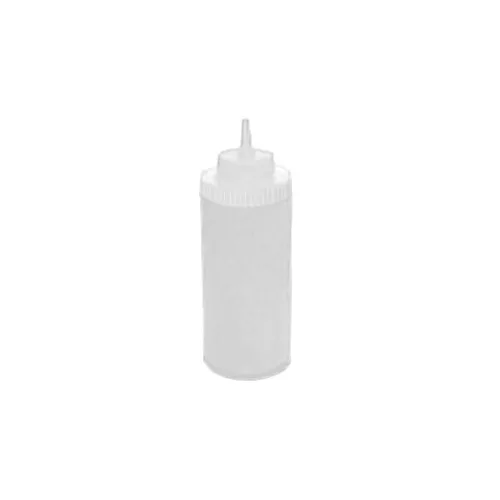 Winco PSW-16 Squeeze Bottle, 16 oz Wide‑Mouth, Clear BPA‑Free Plastic, Single Tip, NSF - 6/Pack