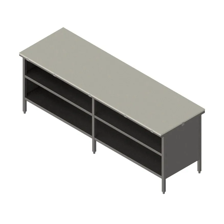 John Boos EBOP3-30108 Work Table, Cabinet Base with Open Front, 108"W X 30"D