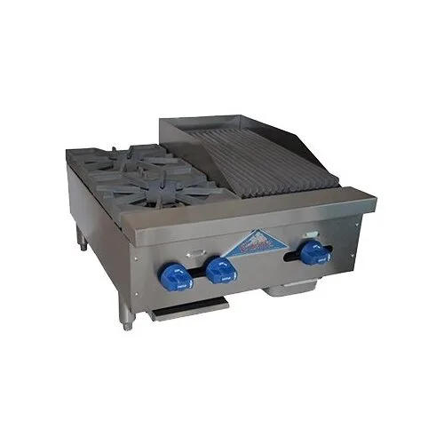 Comstock-Castle FHP24-1RB 24" Countertop Gas Radiant Charbroiler / Hotplate Combo, 87.000 BTU