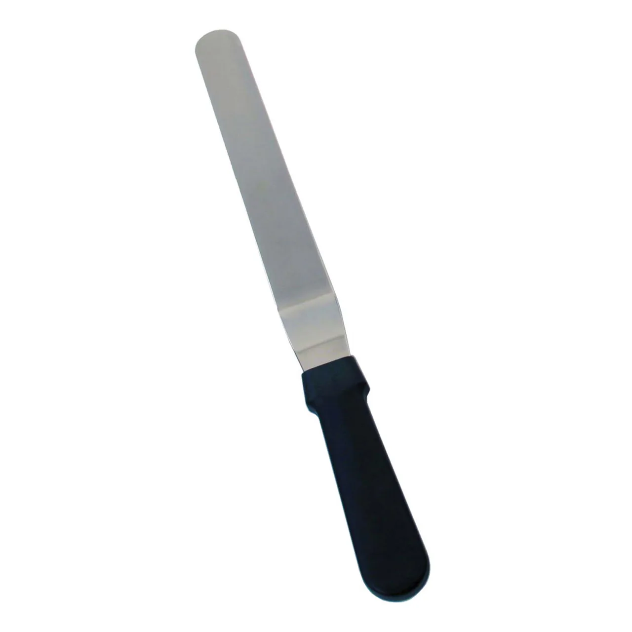 Omcan USA 80142 Offset Bakery Spatula, 6-1/2" Blade x 1-5/16" Stainless Steel, Black Plastic Handle