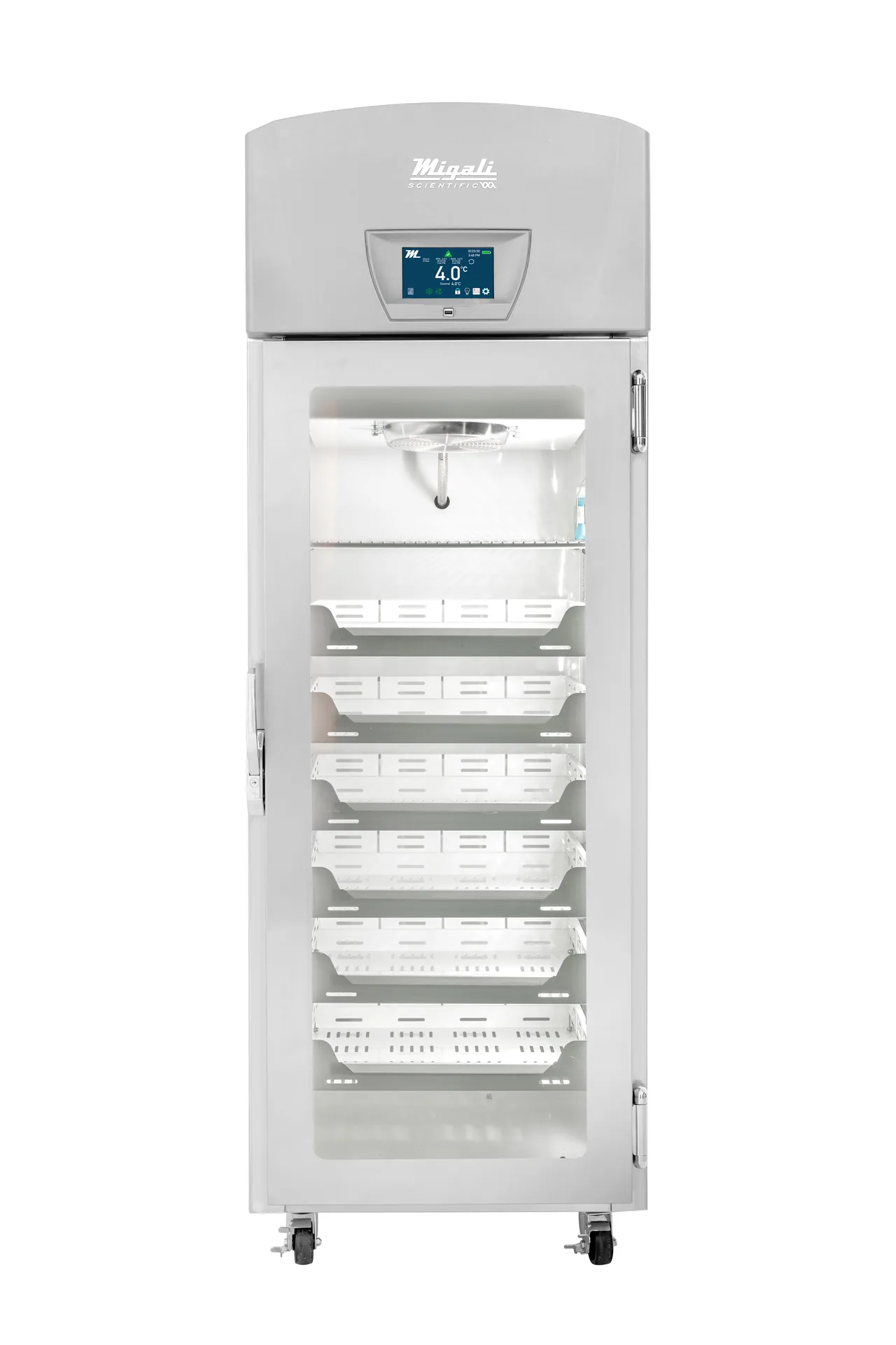 Migali EVOX-1RG-PH 27" Glass Door Medical Fridge, 20.2 cu ft, Steel/White Top‑Mount