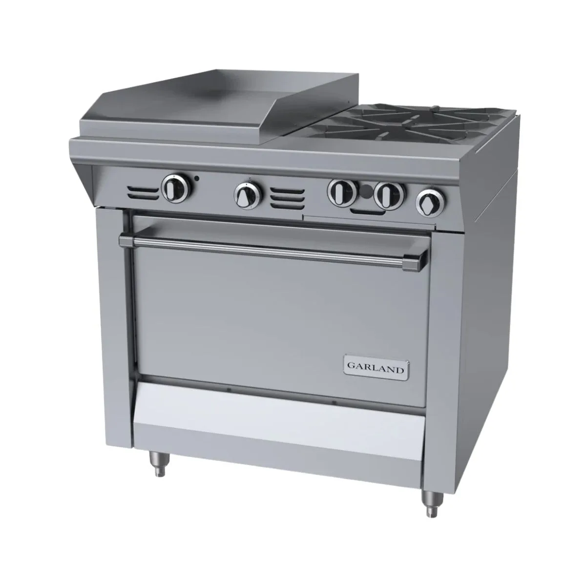 Garland US Range MST42R-E 34" Gas Heavy Duty Range w/ (2) Open Burners, 17" Griddle Left, (1) Standard Oven, 140.000 BTU