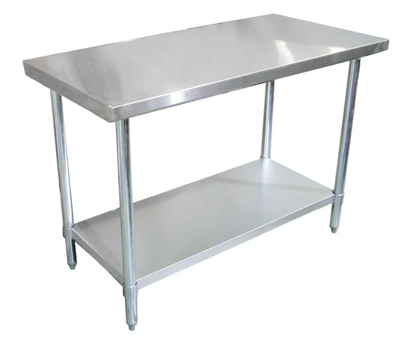 Omcan USA 47721 48" Open Base Work Table with Open With Undershelf,Without Backsplash / 18 Gauge Top