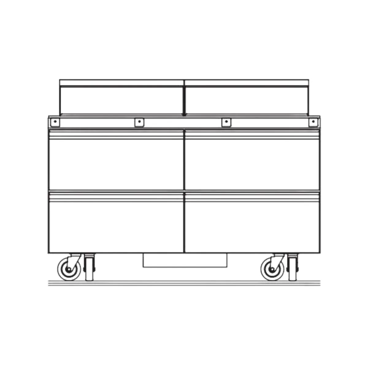 Delfield D4460NP-24M 60" 2-Section Mega Top Sandwich Prep Table, 4 Drawers, 24 Pans