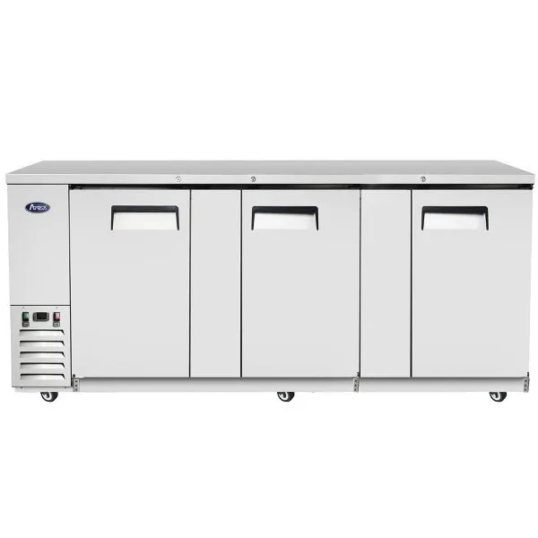 Atosa USA MBB90GR 89" Three Section Back Bar Cooler with Solid Door, 30.1 cu. ft.