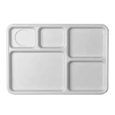 Cambro 10145CW133 5‑Compartment Tray, 10" x 14‑1/2" x 15/16", Beige PC, NSF & Dishwasher Safe