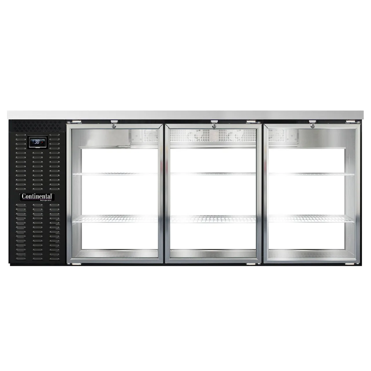 Continental Refrigerator BB79NGDPT Pass-Thru Back Bar Cooler w/ 28 Cu Ft, 6 Glass Doors, 79"W