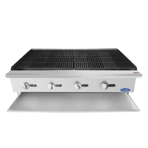 Atosa USA ATRC-48 48" Countertop Gas Charbroiler, (4) Stainless Steel Burners with Manual Controls