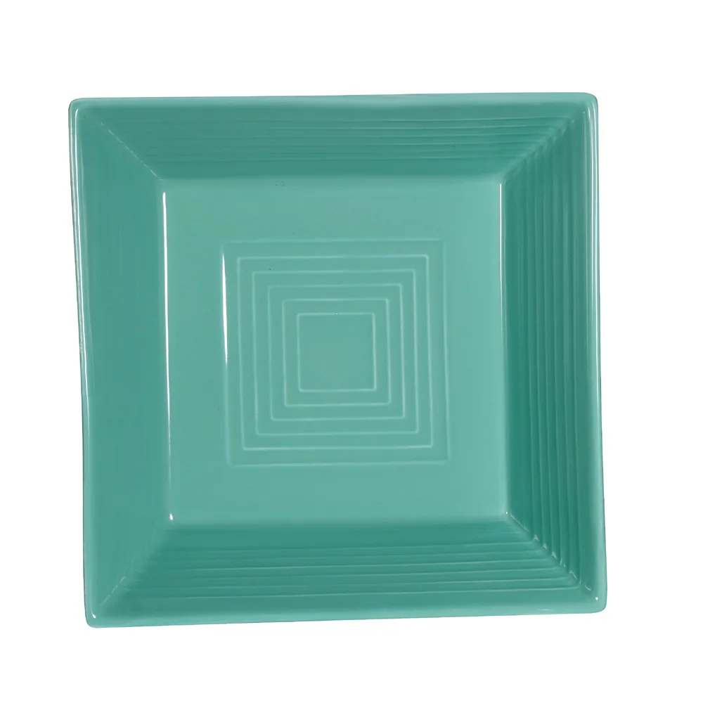 CACChina TG-B8-G Tango Bowl, 42 Oz, 8" Square, Green Porcelain, Embossed, Dishwasher – 1 Dozen