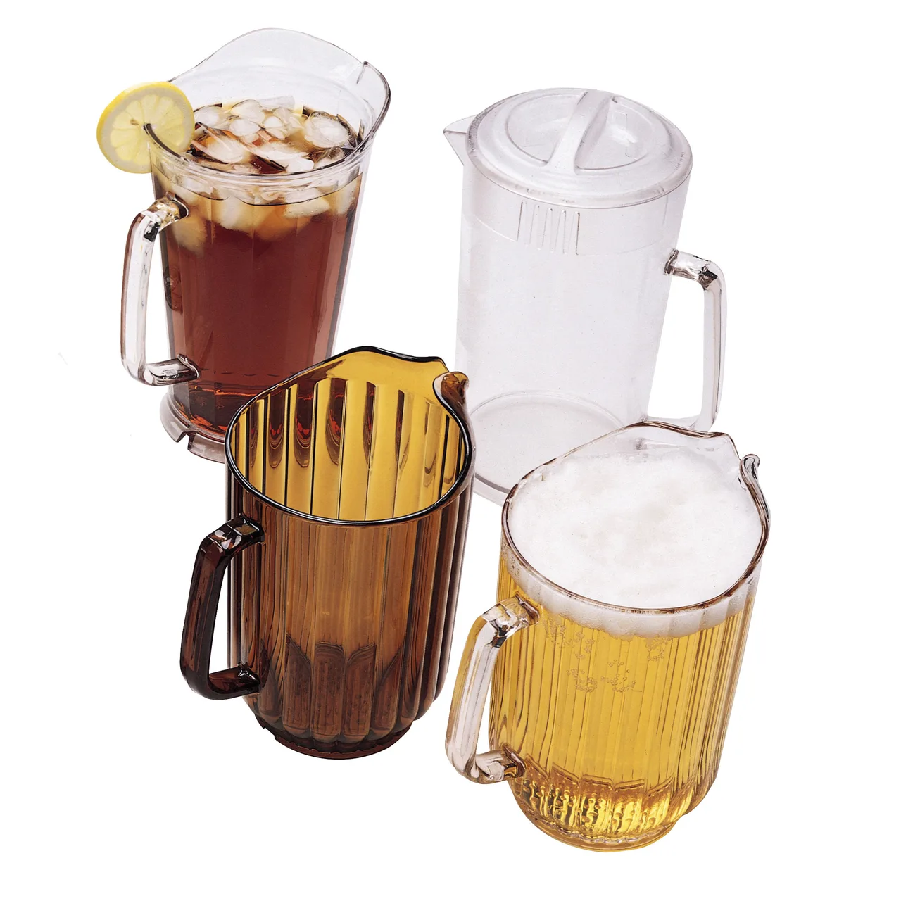Cambro P600CW153 Camwear 60‑Oz Plastic Pitcher, 6‑3/4" Dia x 8" H, Clear Polycarbonate