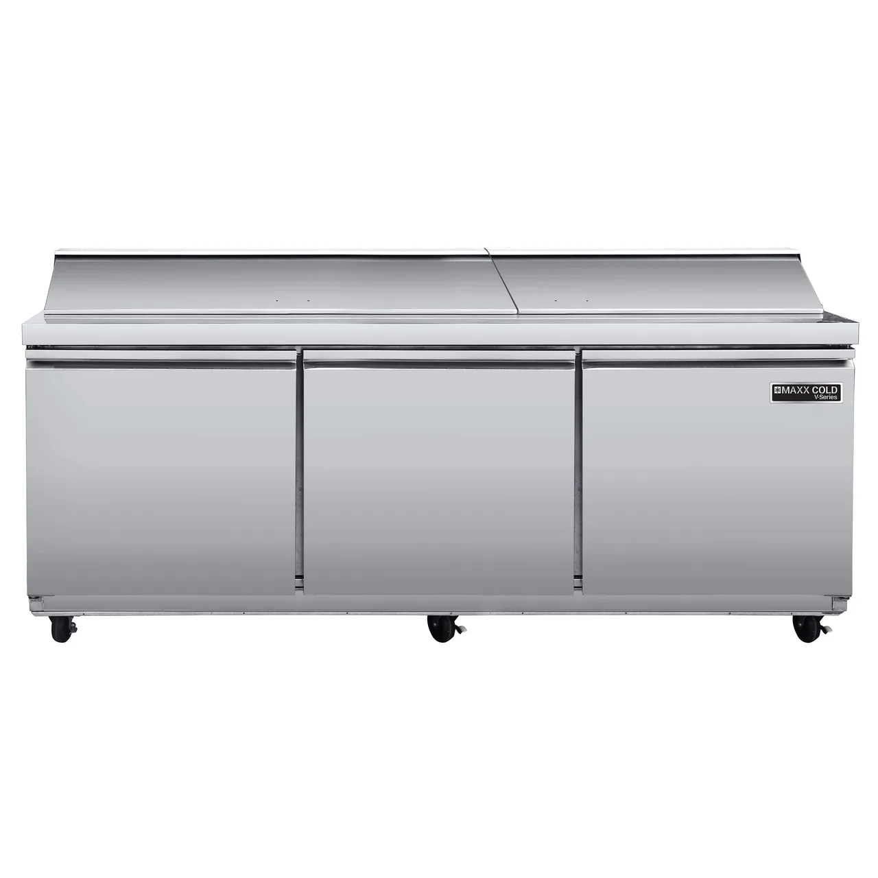 Maxx Cold MVR72MHC 72" Three Door Mega Top Sandwich Prep Table, 27 Pan Capacity