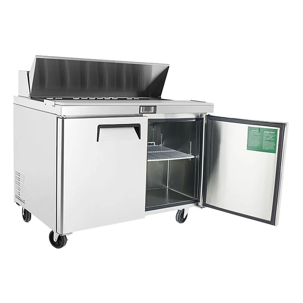 Atosa USA MSF8302GR 48“ Two Section Sandwich/Salad Prep Table w/ 2 Doors, 12 Pans, 13.4 cu. ft.