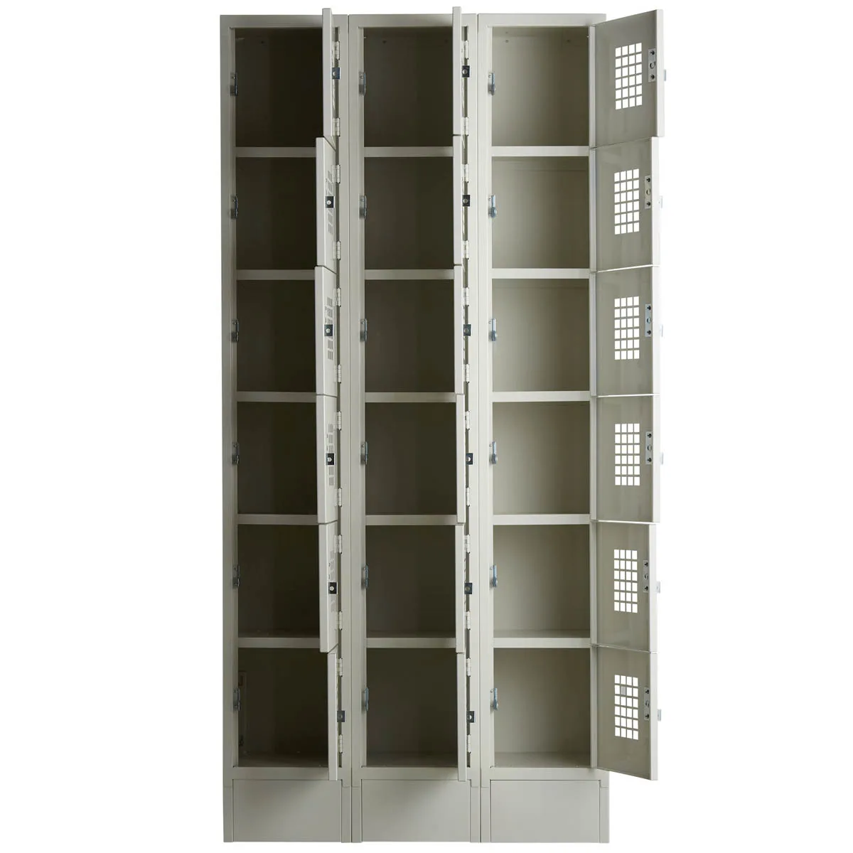Winholt WL-618-15 Beige Floor Mounted Lockers w/ 6-Tier - 36"W X 15"D X 78"H 