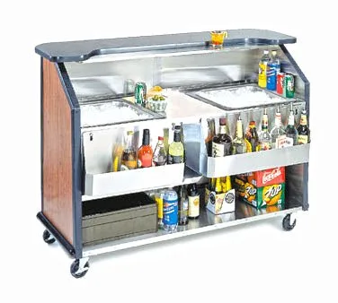 Lakeside 76887 40 lb. Ice Bin (2) 7-Bottle Speed Rail-63" Portable Bar