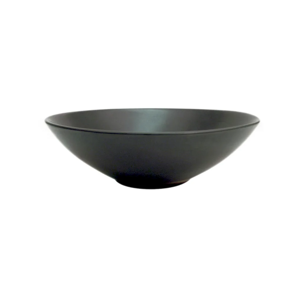 CACChina 666-39-BLK 40 Oz Round Salad Bowl, 9" Dia x 2½" H, Black Ceramic Stoneware - Dozen