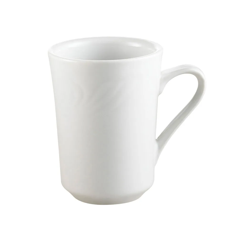CAC China RSV-17 Roosevelt 8‑oz Porcelain Mug, 3‑1/8" Dia x 4" H, White, Dishwasher Safe - 1 Dozen