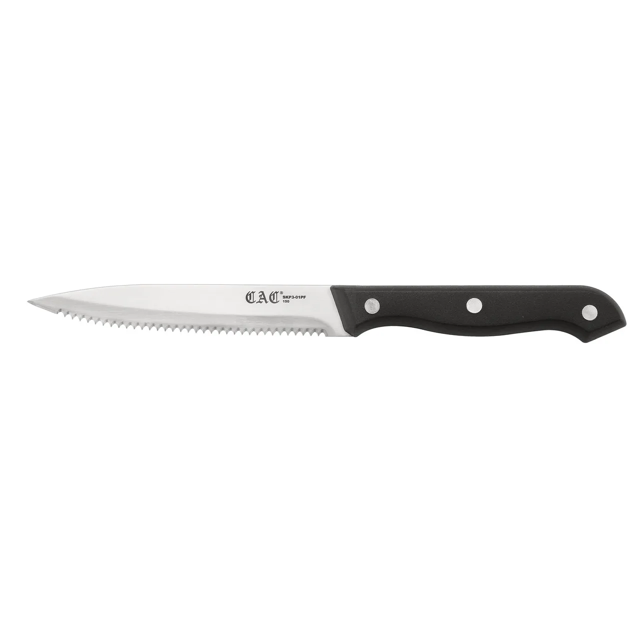 CAC China SKP3-01PF Steak Knife, 4-1/2", Pointed Tip, Full Tang, Plastic Handle, Sold per 1 Dozen