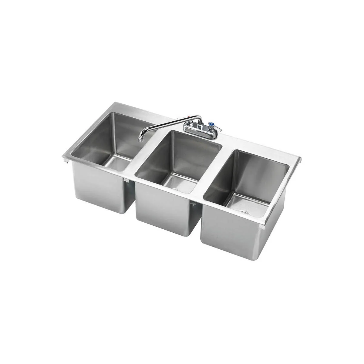 Krowne HS-3819 Drop-In Sink, Three-Compartment, 36"W X 18"D X 10"H Oa