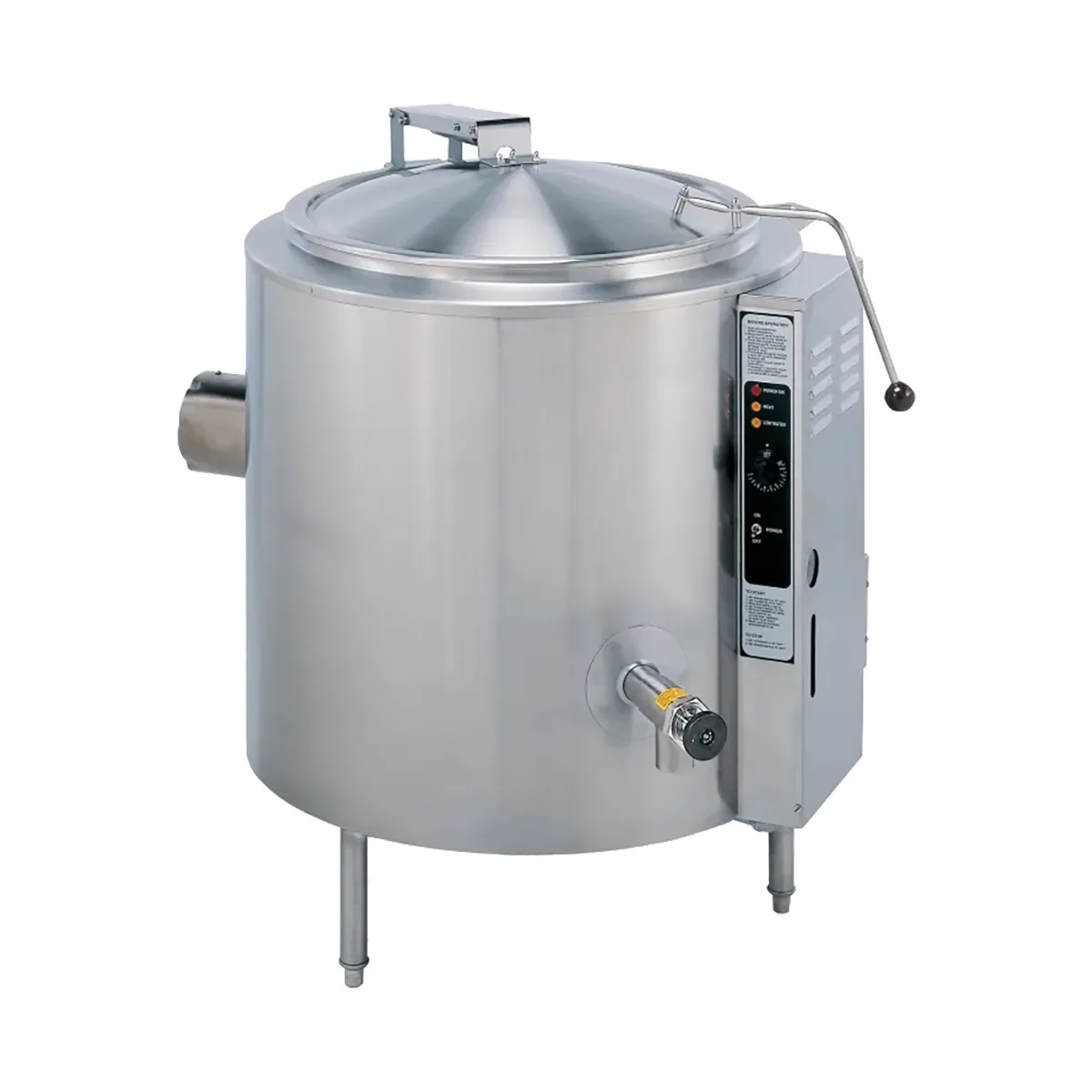 Groen AHS-40 40 Gallon Floor Stationary 2/3 Steam Jacketed Gas Kettle w/ Tri-Leg Base, 115.000 BTU